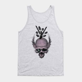 Awesome skull with wings and crow Tank Top